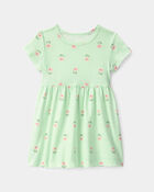 Baby Girl Floral Short-Sleeve Dress - Green, image 1 of 4 slides
