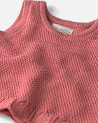 Baby Girl 2-Piece Organic Cotton Knit Top & Short Set, image 4 of 6 slides