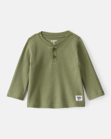 Baby Boy Long-Sleeve Henley T-Shirt - Green, 