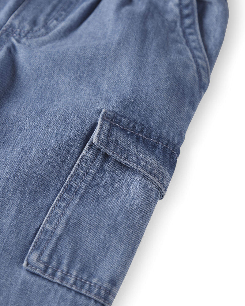 Toddler Organic Cotton Denim Cargo Pants, image 3 of 6 slides