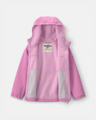 Girls Solid Rain Jacket with Water-Activated Print - Pink, image 2 of 4 slides