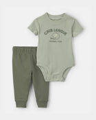 Baby Boy 2-Piece 'Football Club' Bodysuit & Pant Set - Green, image 1 of 4 slides