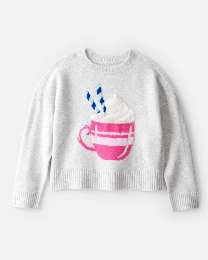 Girls Hot Chocolate Sweater - Heather Grey, image 1 of 4 slides