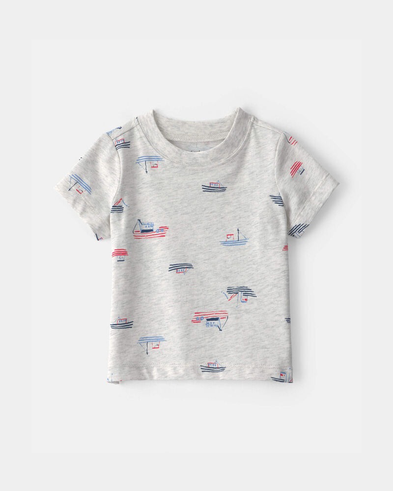 B&eacute;b&eacute; gar&ccedil;on - Ensemble 2 pi&egrave;ces barboteuse, bateau - Bleu/Gris, image 3 sur 5 diapositives