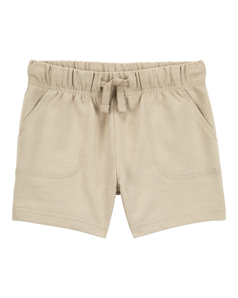 Baby Pull-On French Terry Shorts - Khaki, image 1 of 4 slides