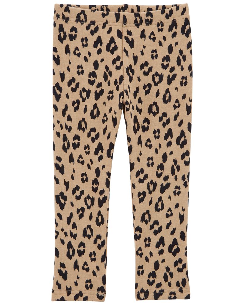 Brown Leopard Cozy Fleece Leggings