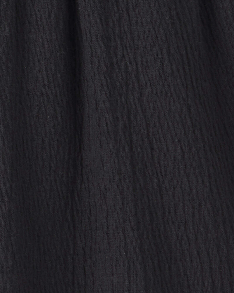 Girls Smocked Crinkle Shorts - Black, image 3 of 4 slides