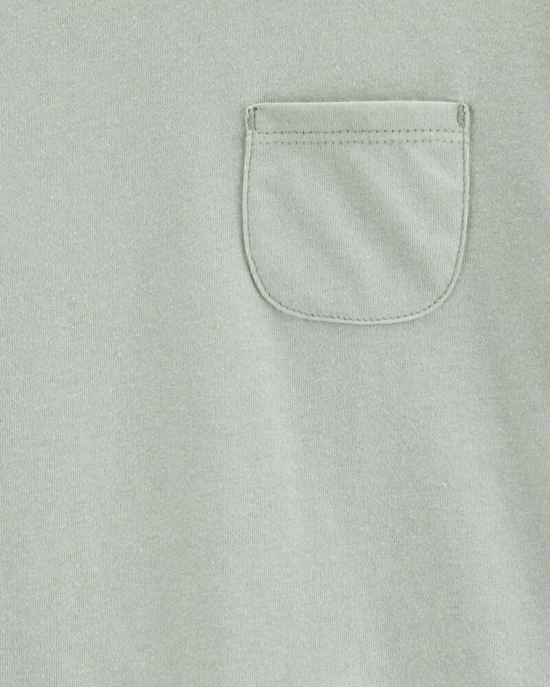 Kid Solid Short-Sleeve Fashion Top - Green, image 2 of 3 slides