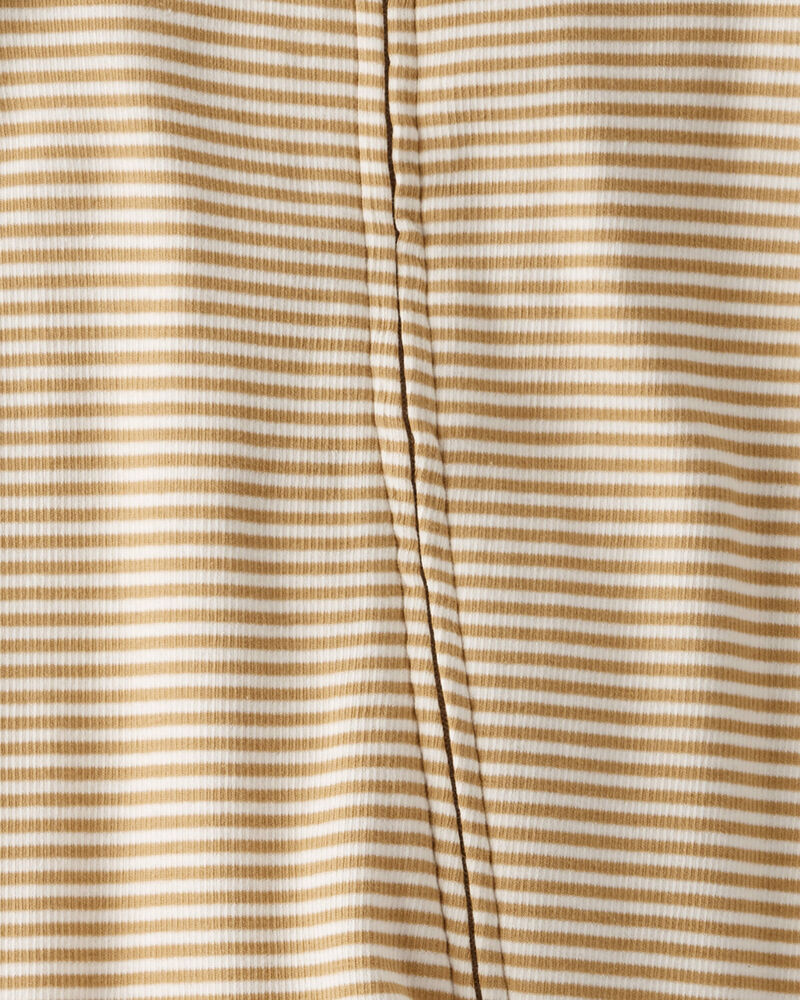 Baby Organic Cotton Rib Sleeper Pyjamas in Stripes, image 2 of 4 slides