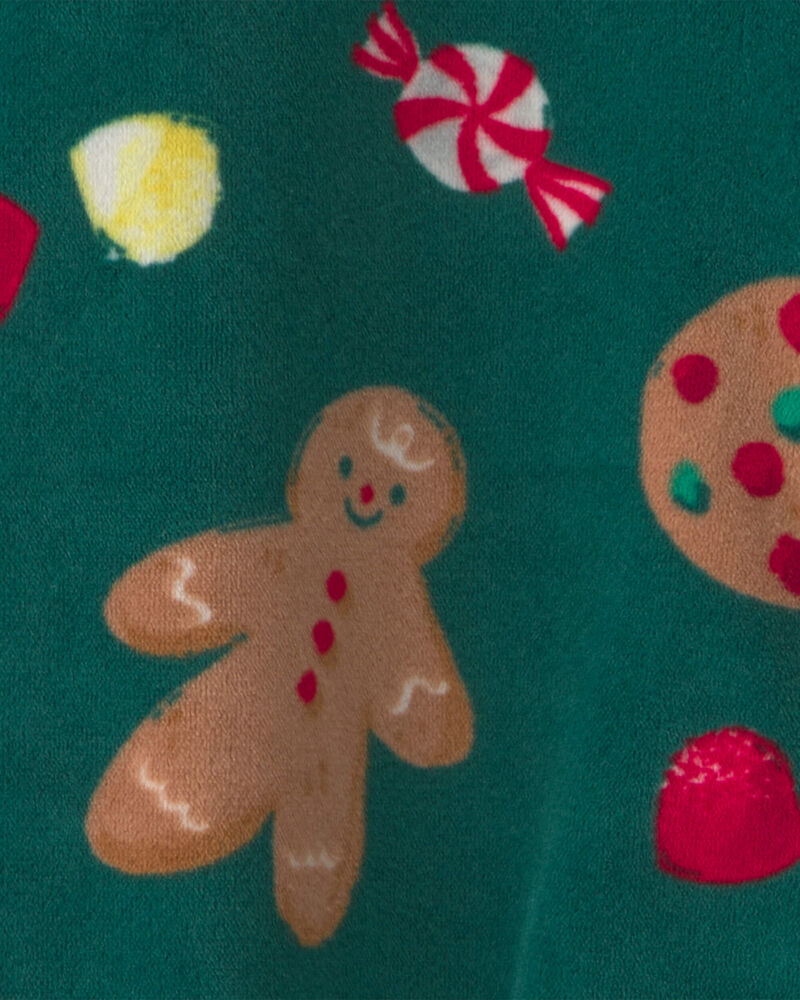 Baby Christmas Gingerbread 2-Way Zip Sleeper - Green, image 3 of 5 slides