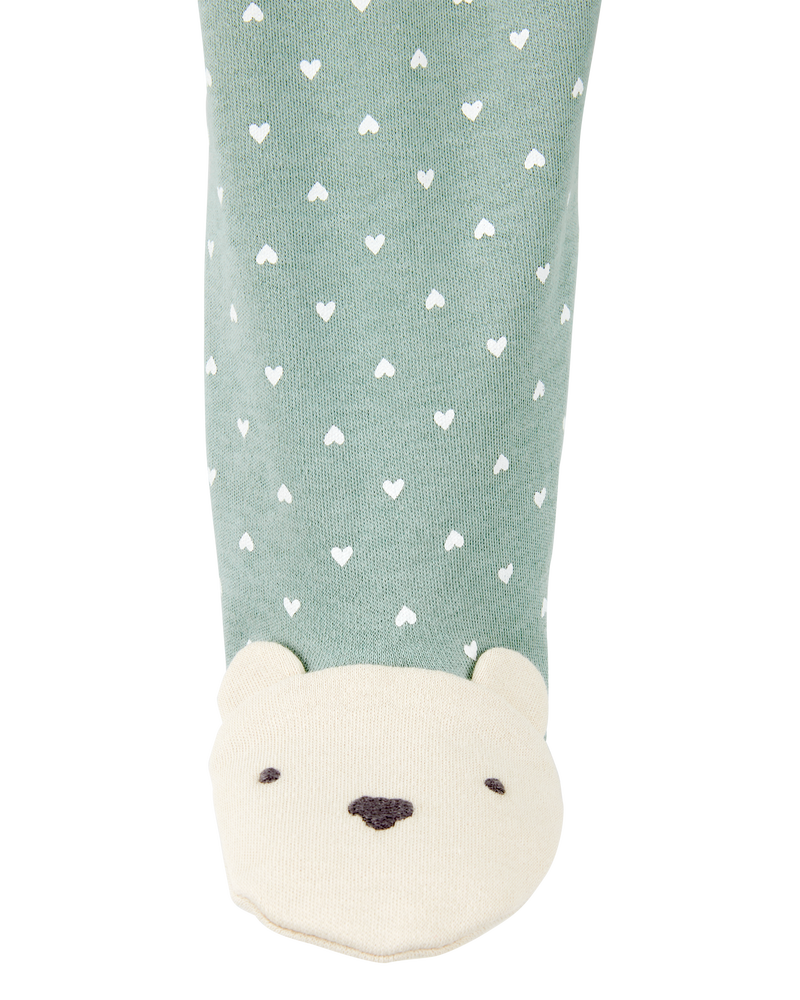 Baby Girl Polka Dot 2-Way Zip Cotton Sleeper pyjamas, image 2 of 4 slides