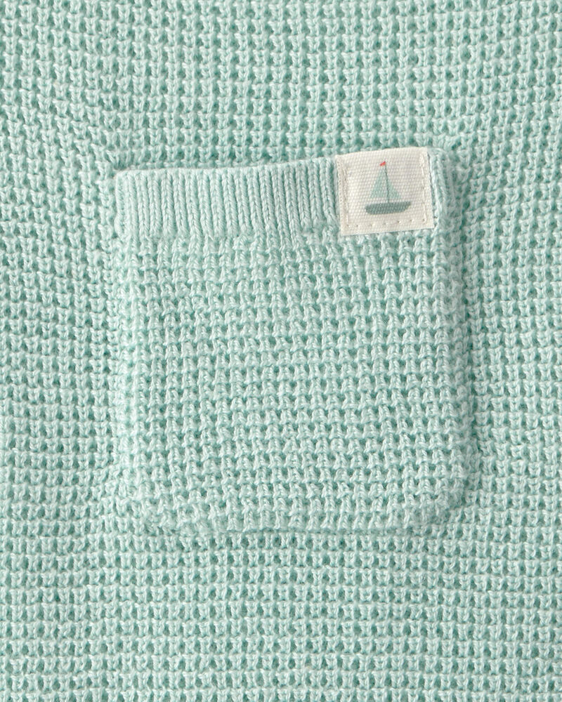 Baby Crochet Bubble Romper - Green, image 3 of 4 slides