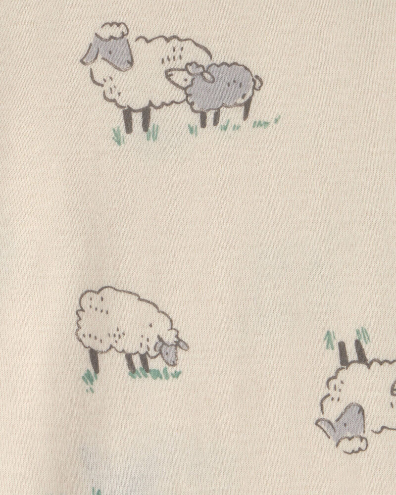 Baby 6-Pack Sheep Long-Sleeve Bodysuits - Grey/White, image 6 of 8 slides