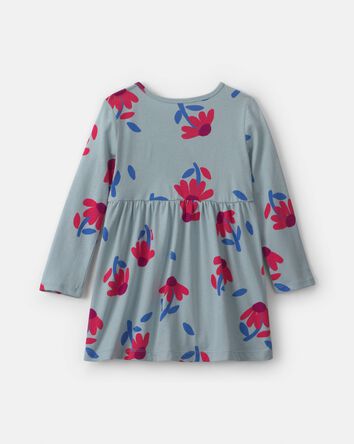 Toddler Girl Floral Long-Sleeve Dress - Blue, 