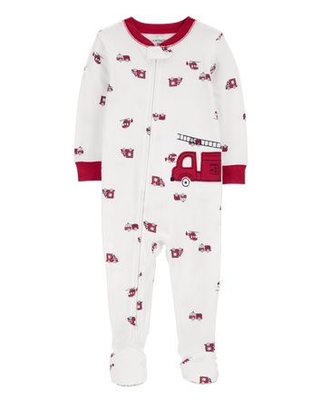 Baby 1-Piece Firetruck 100% Snug Fit Cotton Footie Pyjamas, 