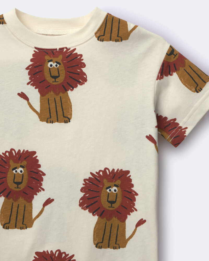 Tout-petit - T-shirt d&eacute;contract&eacute; &agrave; imprim&eacute; lion - Cr&egrave;me, image 5 sur 5 diapositives