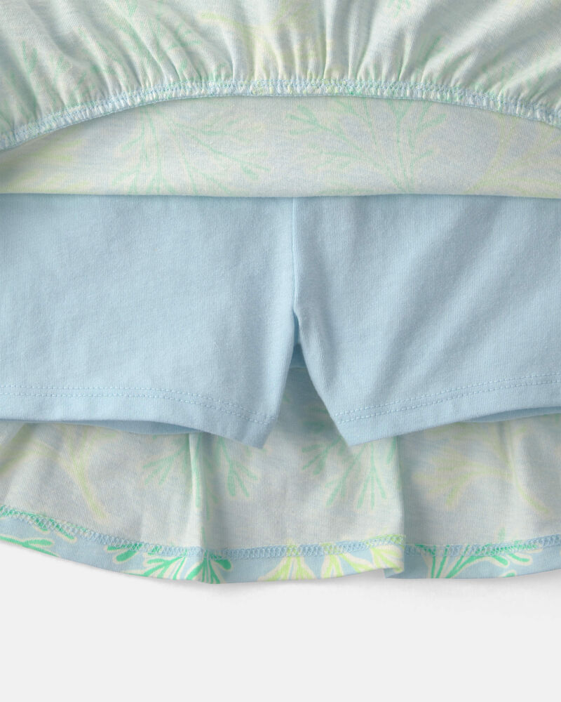 Tout-petit fille - Ensemble 2 pi&egrave;ces d&eacute;bardeur et jupe &agrave; motif de fleurs tropicales - Bleu, image 2 sur 4 diapositives