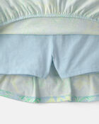 Tout-petit fille - Ensemble 2 pi&egrave;ces d&eacute;bardeur et jupe &agrave; motif de fleurs tropicales - Bleu, image 2 sur 4 diapositives