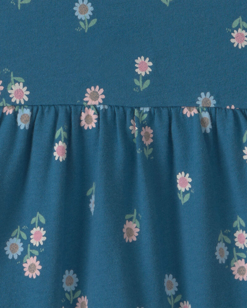 B&eacute;b&eacute; fille - Robe manches courtes &agrave; motif floral - Bleu marine, image 3 sur 3 diapositives