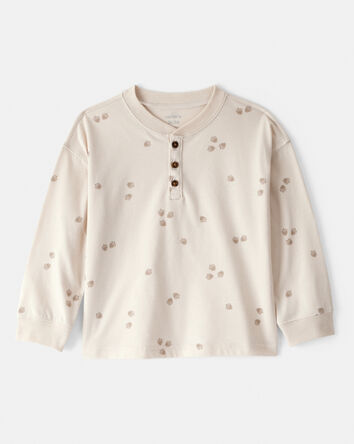 Toddler Boy Long-Sleeve Acorn Tee - Cream, 