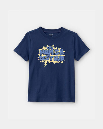 Tout-petit gar&ccedil;on - T-shirt imprim&eacute; &laquo;Moms&rsquo;s Best Bud&raquo; - Bleu, 