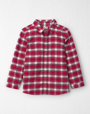 Boys Organic Cotton Flannel Button-Down Shirt, 