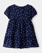 Bébé Robe en mousseline chiffon froissée à pois - Bleu marine, image 2 sur 5 diapositives