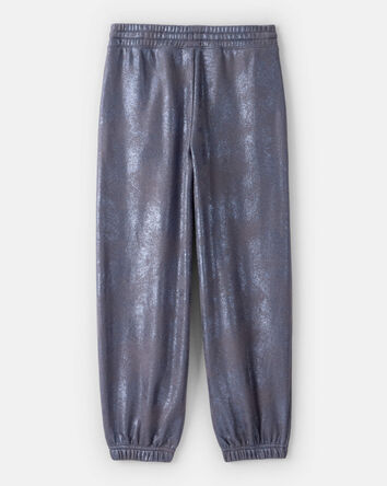 Girls DayDream Fleece Metallic Knit Drawstring Joggers - Grey, 