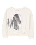 Toddler Metallic Heart Thermal Top, image 1 of 4 slides