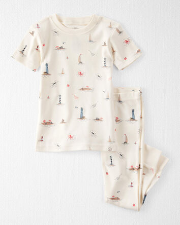 Tout-petit - Pyjamas 2 pi&egrave;ces en coton biologique &agrave; motif Vacances &agrave; la mer, 
