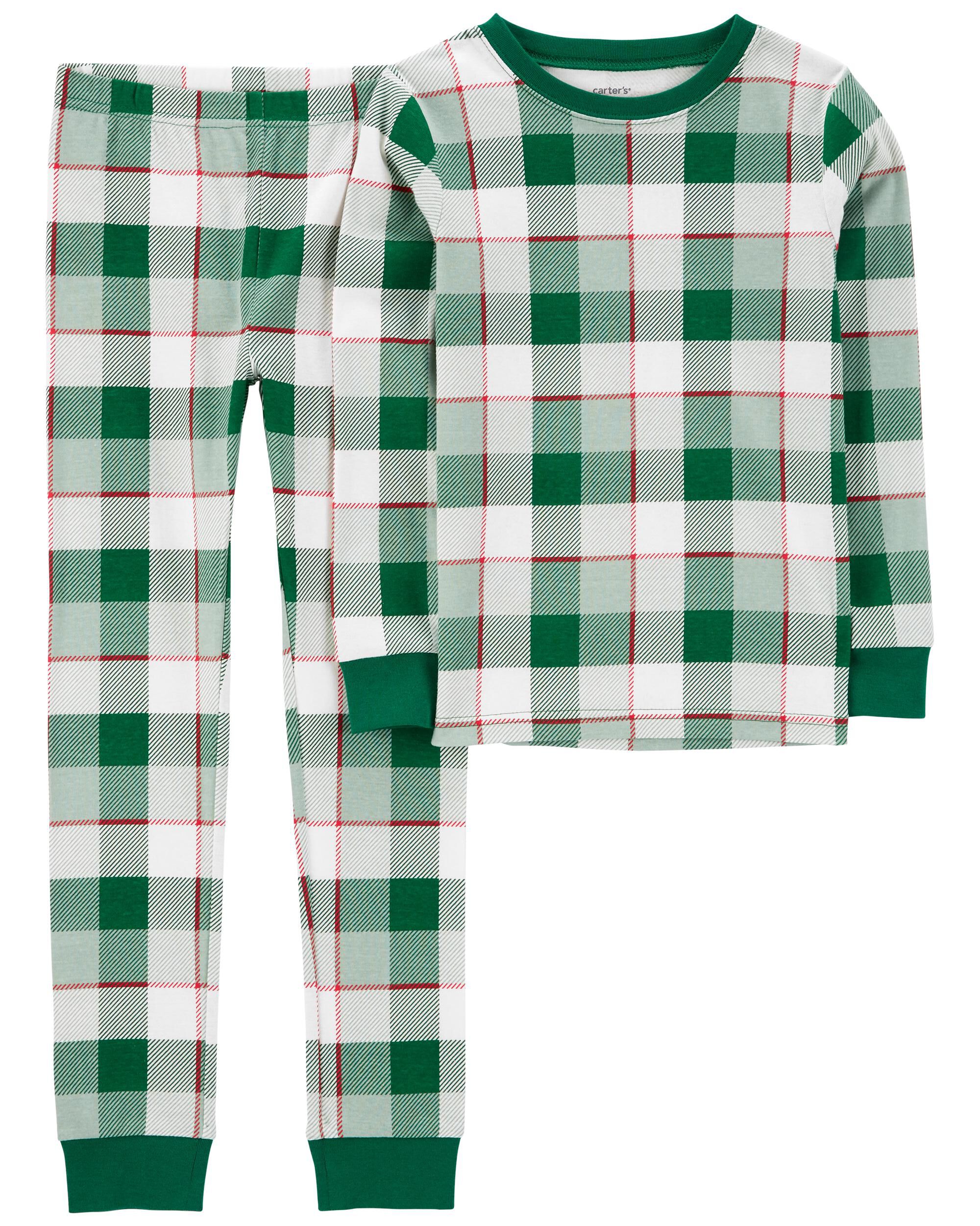 Green plaid pyjamas deals