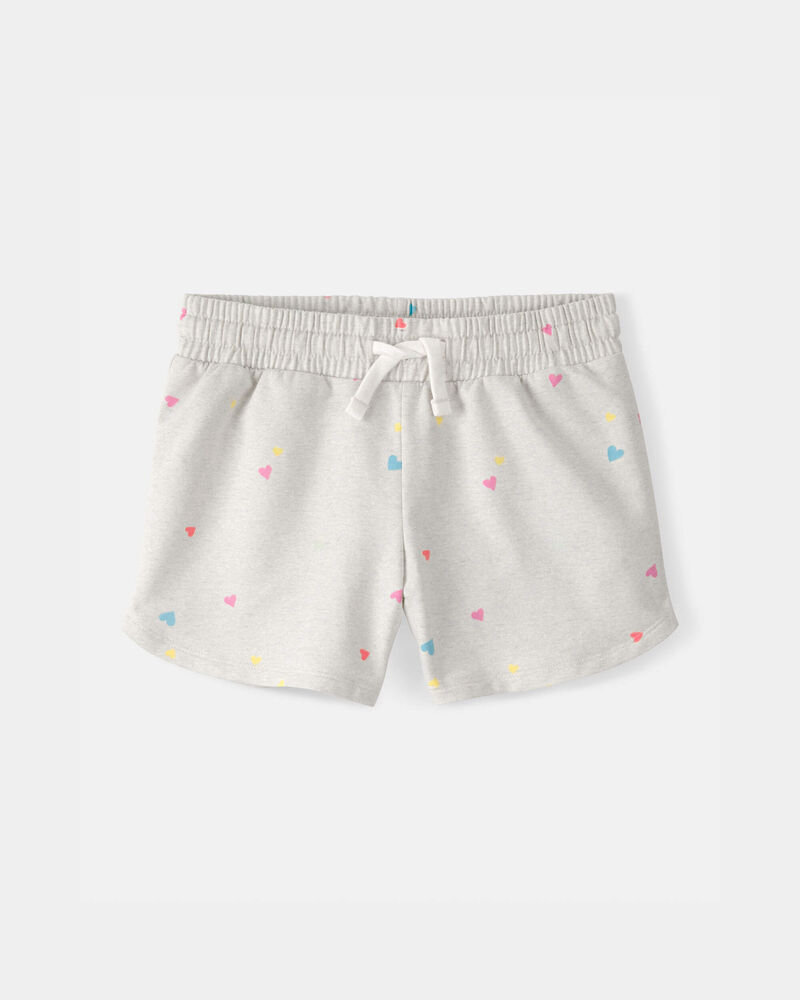 Girls Heart French Terry Shorts - Grey, image 1 of 4 slides
