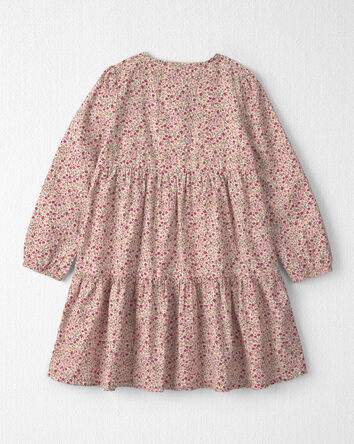 Girls Organic Cotton Dobby Dress in Floral, 
