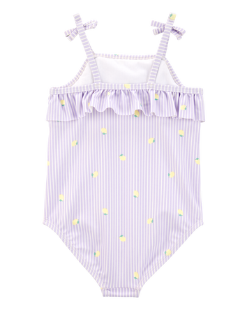 Toddler 1-Piece Striped Lemon Swimsuit, 