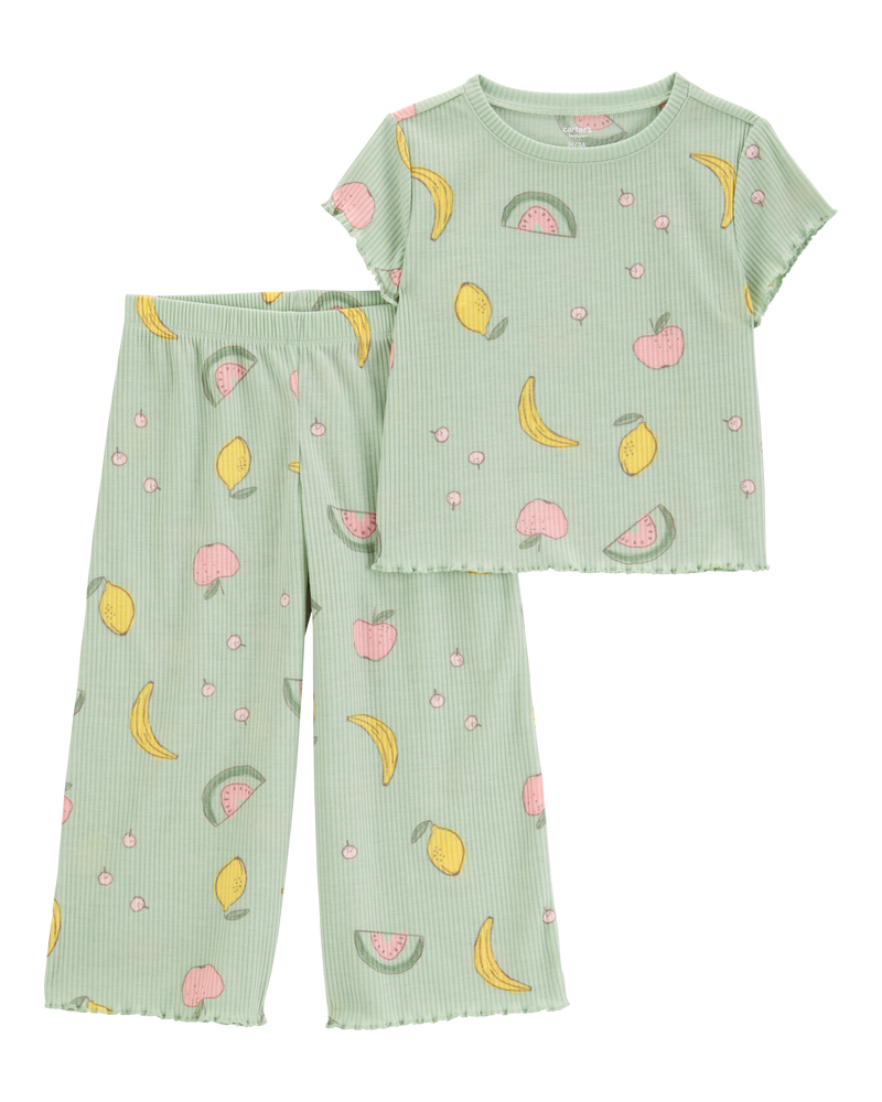 Toddler Fruit Loose Fit 2-Piece Pyjamas - Green, image 1 of 4 slides
