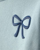 Girls 2-Piece Bow Fleece Pullover & Pant Set &ndash; Blue/Grey, image 5 of 6 slides