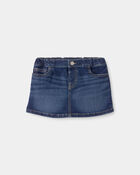Toddler Girl Denim Skirt - Dark Wash, image 1 of 3 slides