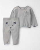 Baby 2-Piece Organic Cotton Sweater Knit Top & Pant Set, image 1 of 6 slides