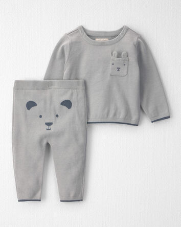 Baby 2-Piece Organic Cotton Sweater Knit Top & Pant Set, 