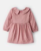 Baby Girl Bow Collor Long-Sleeve Dress Set - White/Pink, image 2 of 4 slides