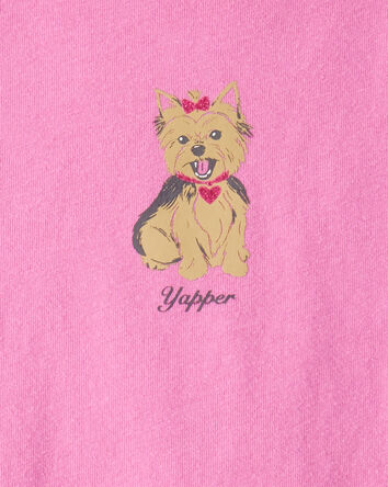 Filles - T-shirt à manches longues avec imprimé de chien – Rose, 