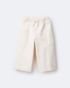 Toddler Girl Wide Leg Pocket Pant - Cream, image 6 of 7 slides