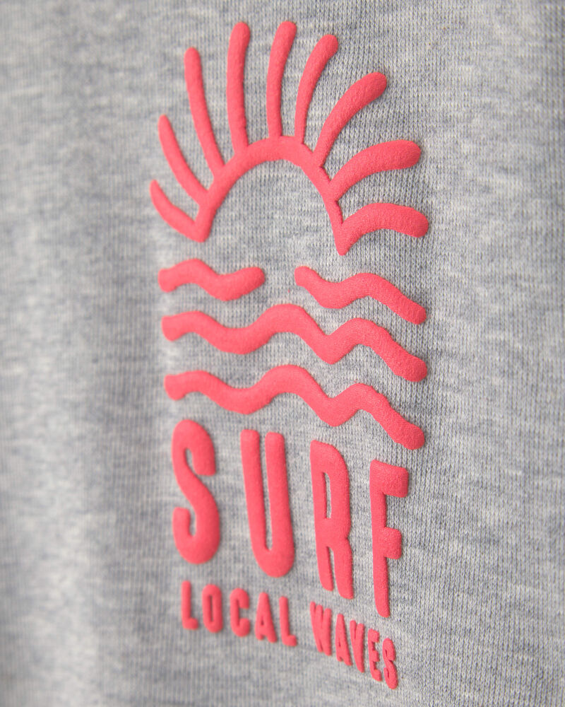 Gar&ccedil;ons - Chandail en jersey bouclette &agrave; manches longues, motif surf - Gris, image 2 sur 3 diapositives