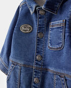 Baby Little Buddy Snap-Up Denim Jumpsuit, image 3 of 5 slides