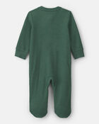 Baby Boy Moose Cotton 2-Way Zip Thermal Sleepers - Green, image 2 of 5 slides