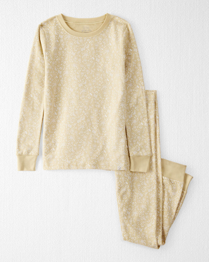 Kid Floral Print Organic Cotton 2-Piece Pyjamas, image 1 of 4 slides