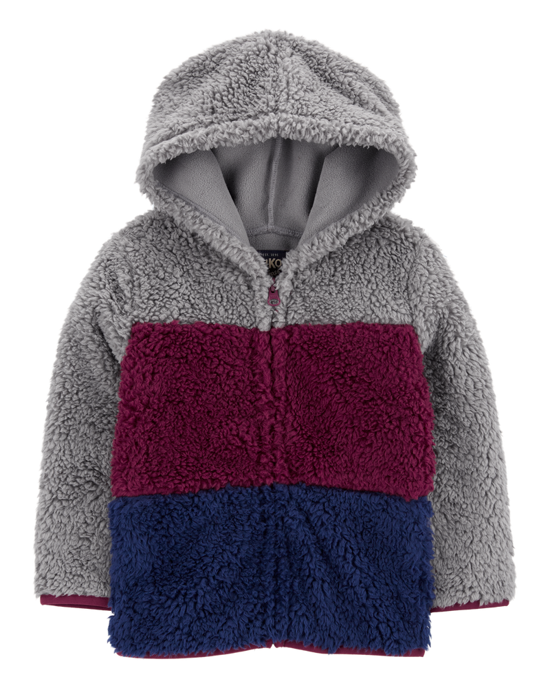 Toddler Boys Toddler Colourblock Fleece Knit Jacket Red 4T OshKosh Bgosh
