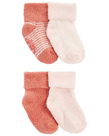 4-Pack Foldover Chenille Booties, 
