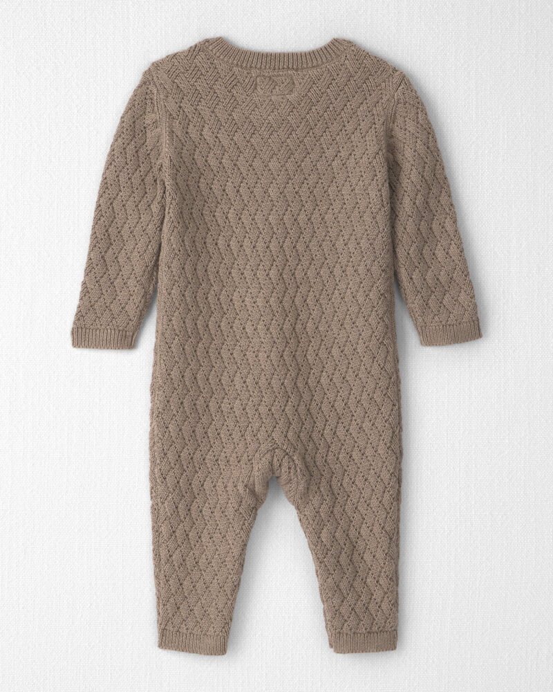 Baby Organic Cotton Sweater Knit Jumpsuit, image 2 of 5 slides