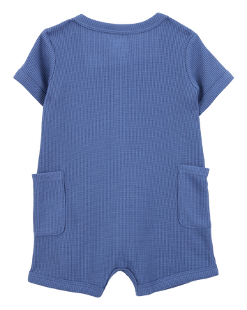 Baby Short-Sleeve Romper - Navy, 